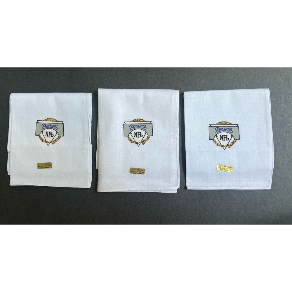 NFL Patriots Handkerchief Cotton (Lot of 3) About 16”x16”